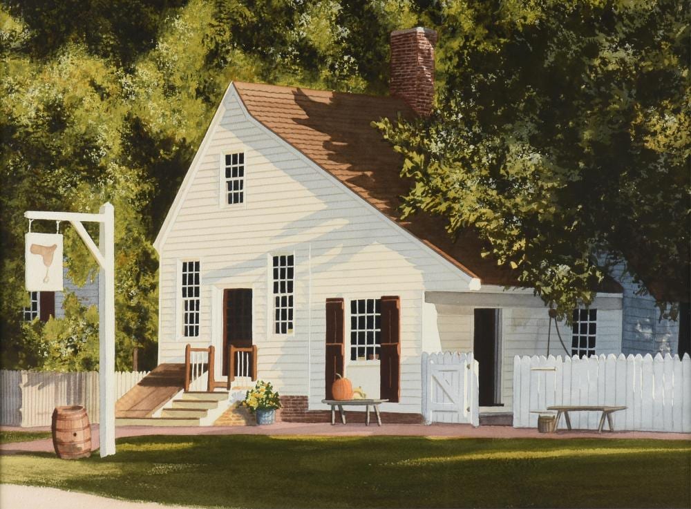 T.A. Newnam comparable auction result: thomas a newnam american b 1946 the saddlery untitled 21st century 21 x 28 1 2 in 53 3 x 72 4 cm frame 31 1 4 x 39 in 79 4 x 99 1 cm