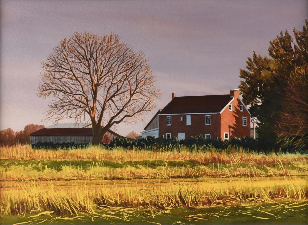 T.A. Newnam comparable auction result: thomas a newnam american b 1946 red farmhouse afternoon sun 21st century 21 x 29 in 53 3 x 73 7 cm frame 34 1 2 x 42 1 2 in 87 6 x 108 cm