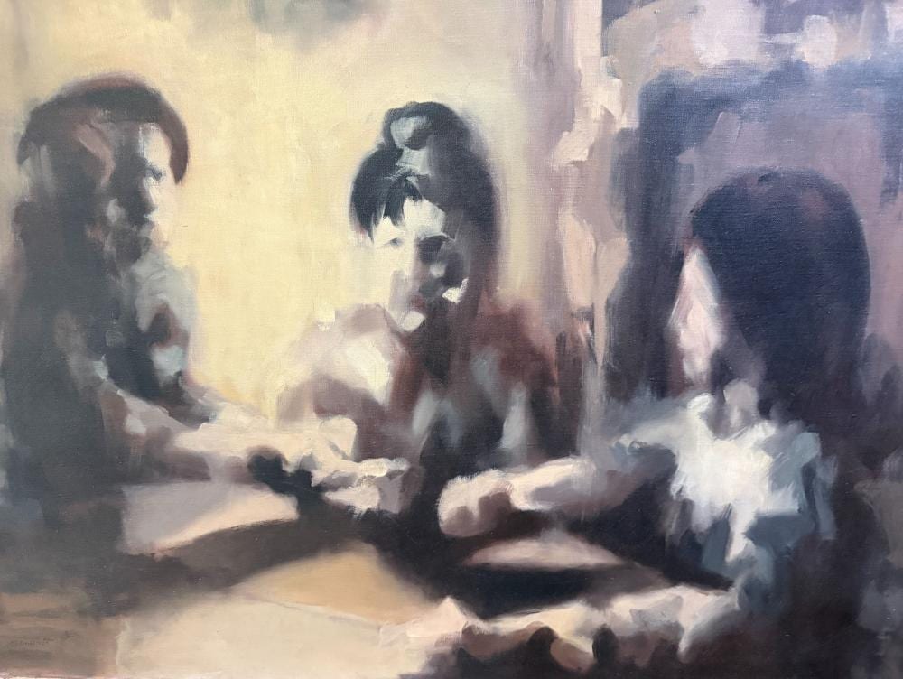 Robert Appel comparable auction result: robert appel the yes yes board oil painting