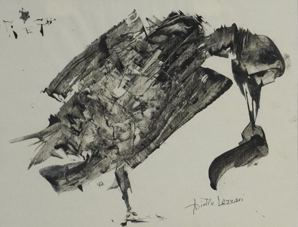 Prieto Lazzari comparable auction result: pietro lazzari american dc 1895 1979 untitled abstract ink and watercolor on paper signed l l frame 11 x 14 1 4 in 27 9 x 36 2 cm