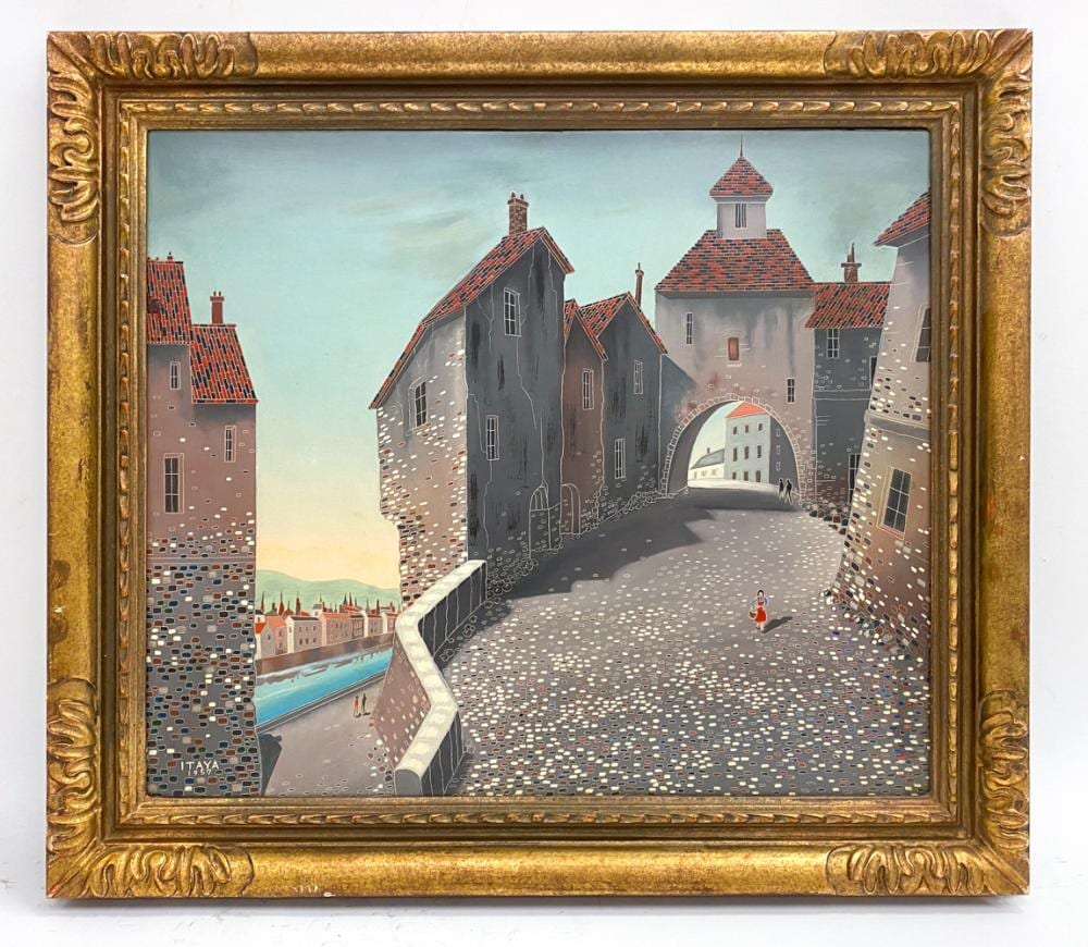 Foussa Itaya comparable auction result: foussa itaya japanese b 1919 european town o c