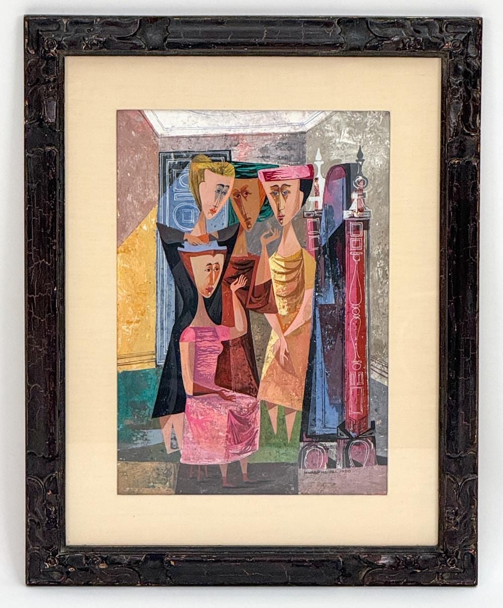 Howard Mandel comparable auction result: howard mandel 1917 1999 acrylic on masonite