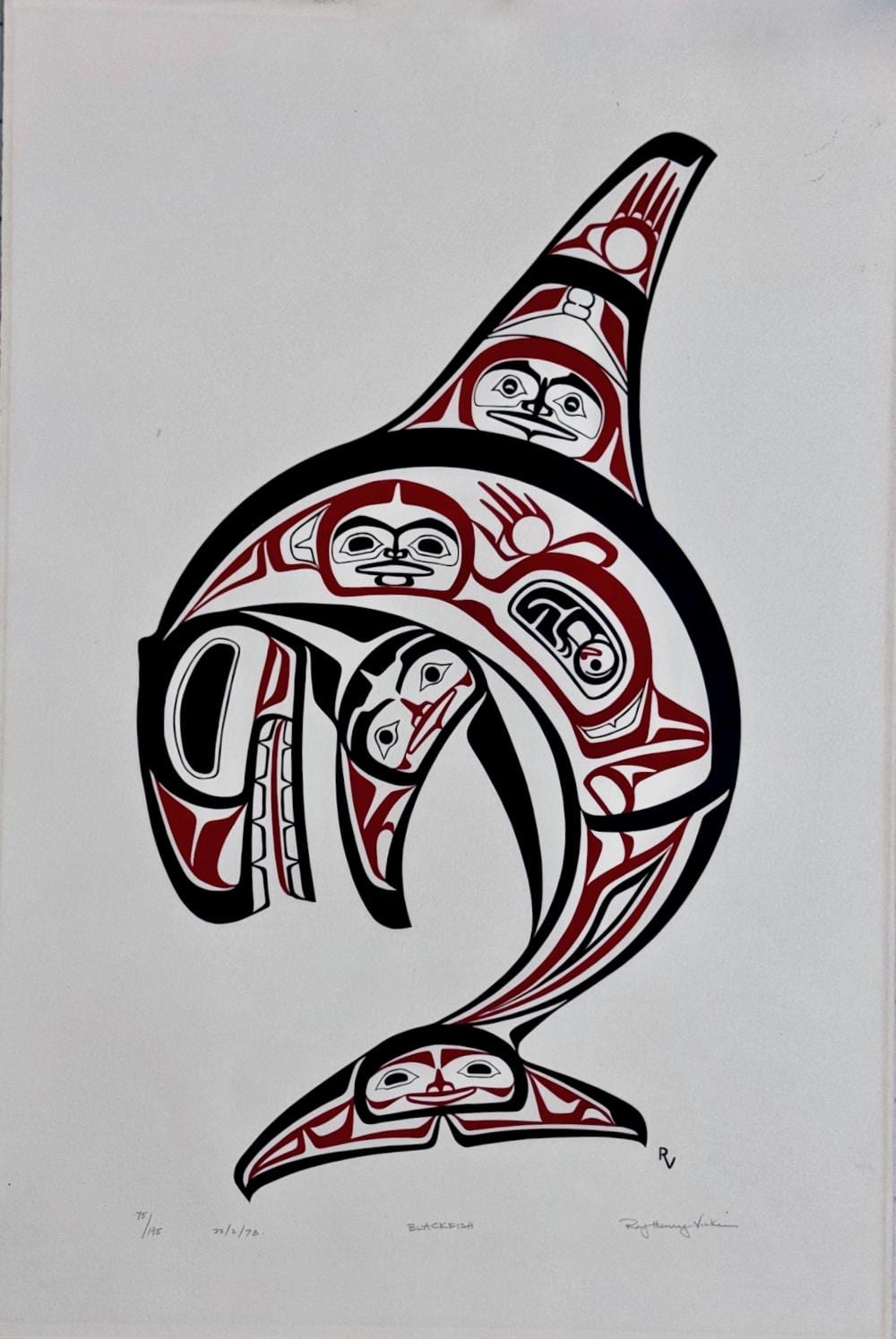 Roy Henry Vickers comparable auction result: roy henry vickers british columbia b 1946 blackfish northwest coast 1978