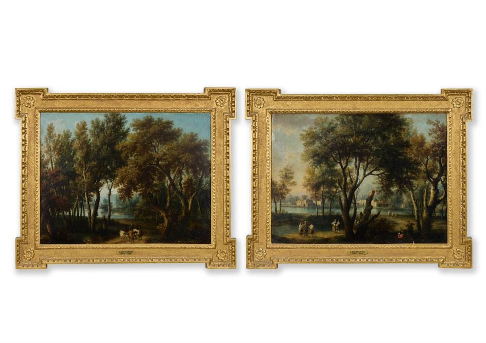 Giovanni Battista Cimaroli comparable auction result: giovanni battista cimaroli italian c 1687 1753 a drover with cattle in a wooded landscape