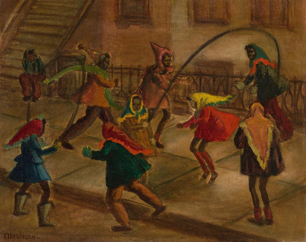 Ellis Wilson comparable auction result: ellis wilson 1899 1977 untitled girls jumping rope circa 1940s