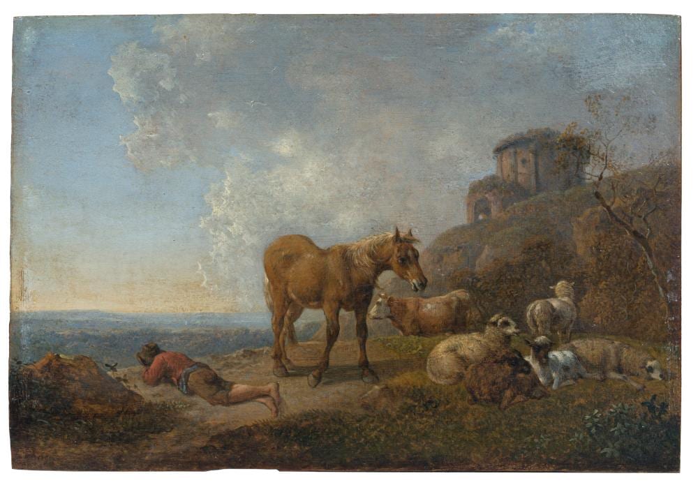 Johann Christian Klengel comparable auction result: johann christian klengel ruhender hirte mit pferd 1770 s