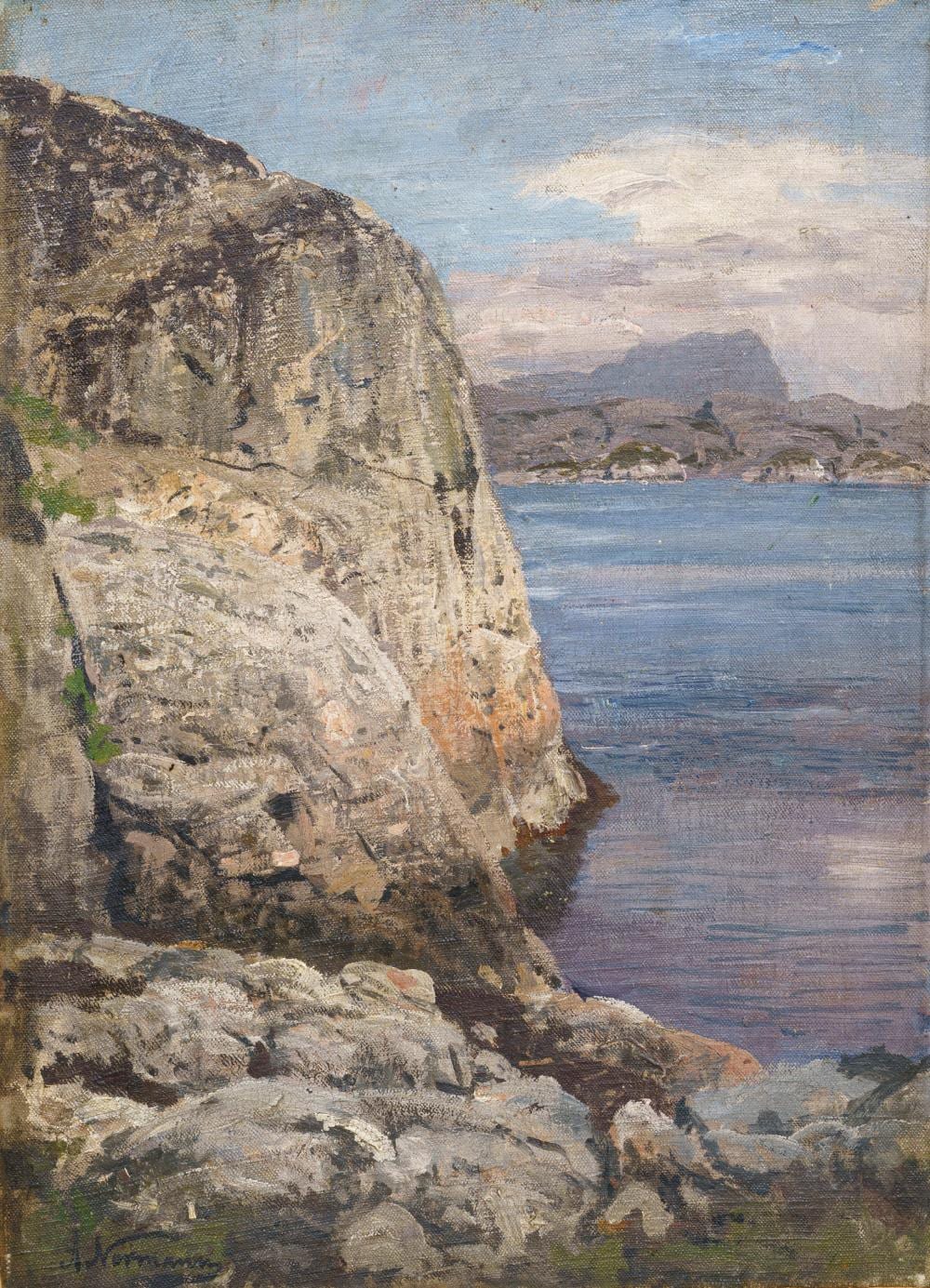 Adelsteen Normann comparable auction result: adelsteen normann felsige k ste in norwegen late 19th cent