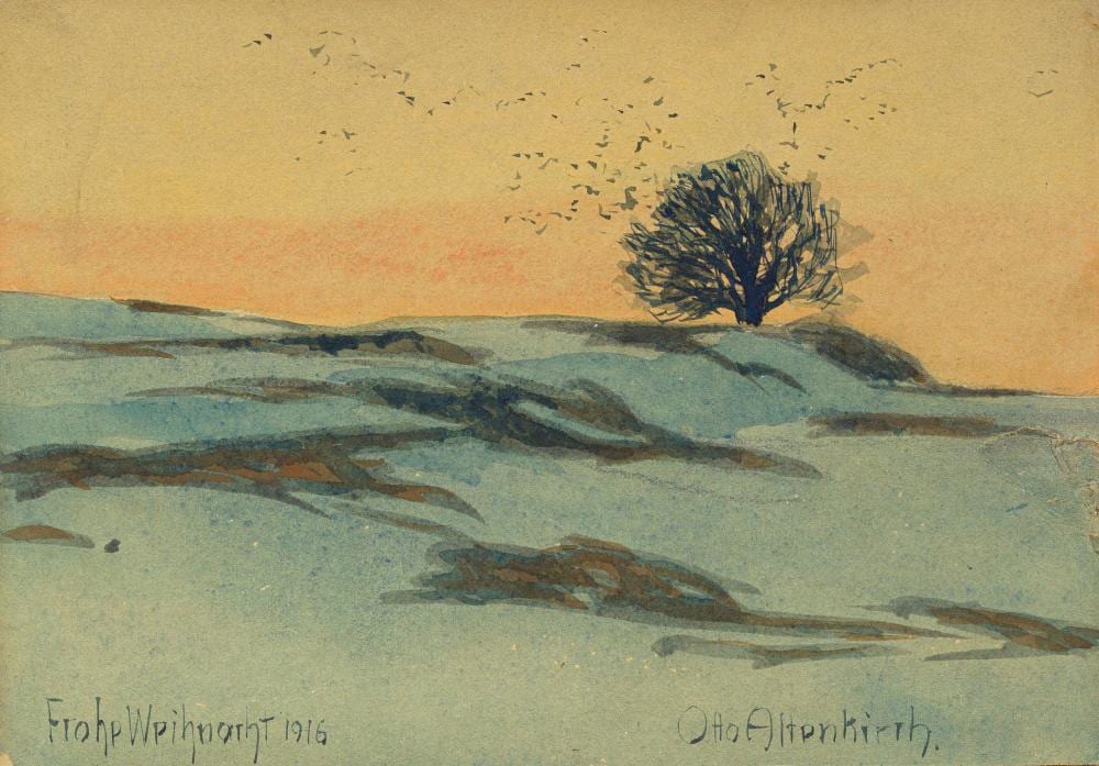 Otto Altenkirch comparable auction result: otto altenkirch winterabend auf dem heller 1916