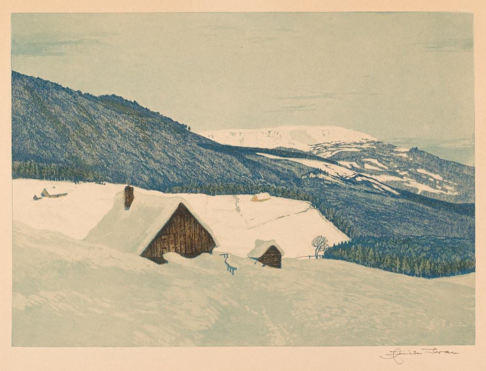 Friedrich Iwan comparable auction result: friedrich iwan winterlandschaft bei jelenia g ra wohl 1930 s