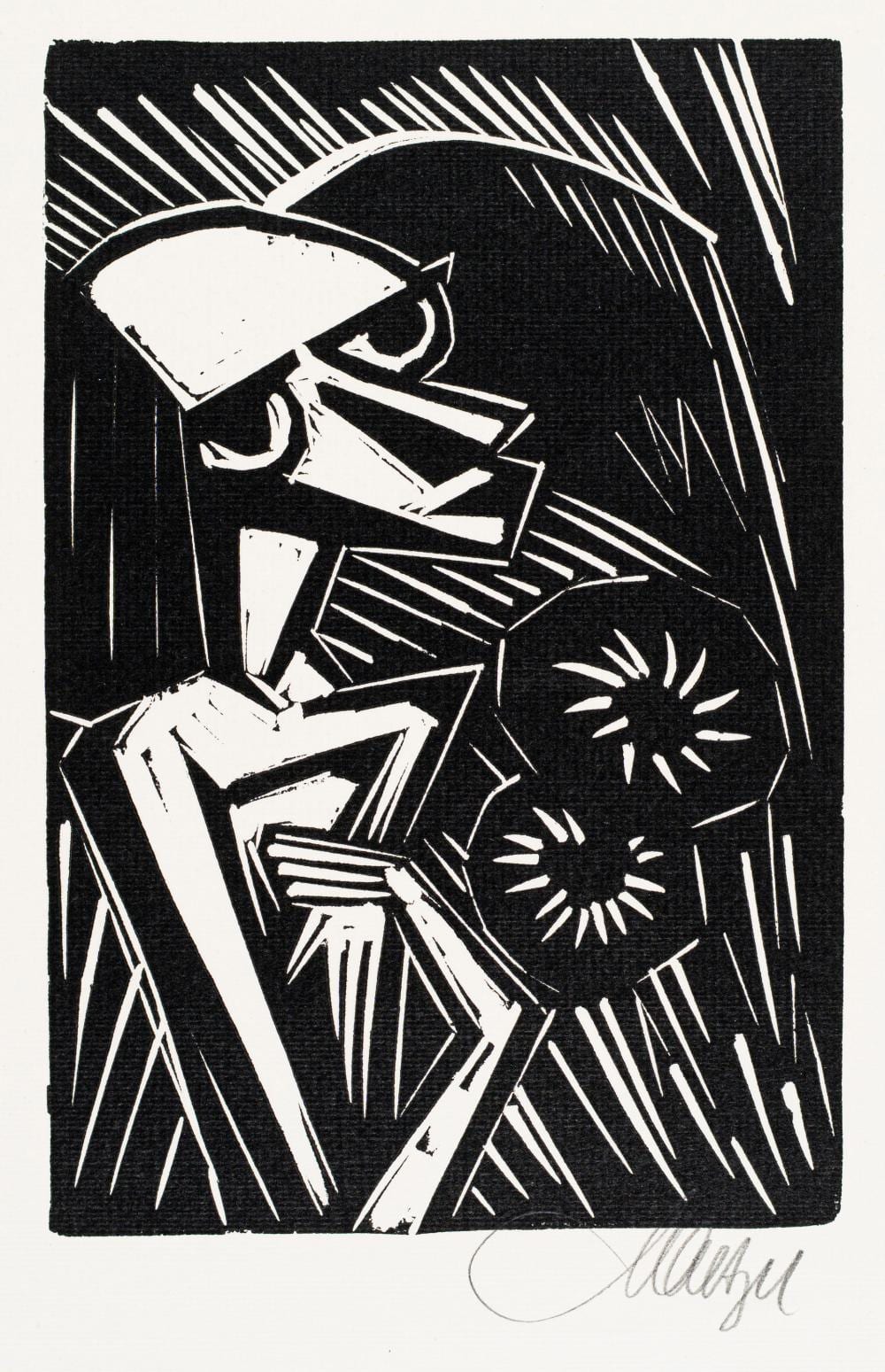 Emil Maetzel comparable auction result: emil maetzel mann mit blumen 1920