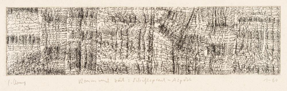 Carlfriedrich Claus comparable auction result: carlfriedrich claus raum und zeit schriftsprach aspekt 1978