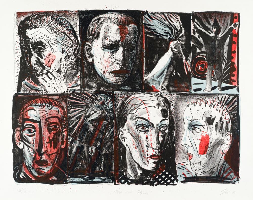 Hubertus Giebe comparable auction result: hubertus giebe sieben gro formatige druckgrafische arbeiten fama i fama ii 1986 2005