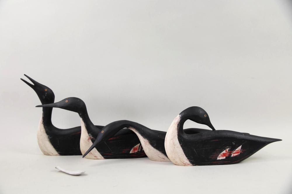 K. William Kautz comparable auction result: set of 4 folk art silhouette wood carving decoys by k william kautz