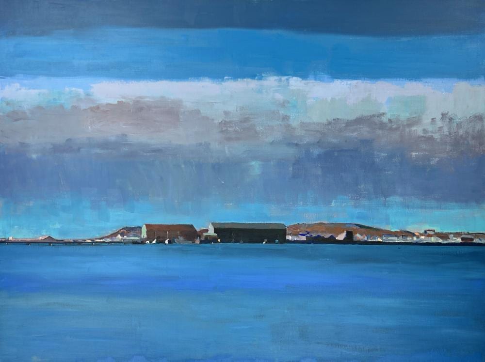 Sal Del Deo comparable auction result: salvatore del deo 1928 provincetown harbor 1987 oil on canvas 30 x 40 32 x 42 framed