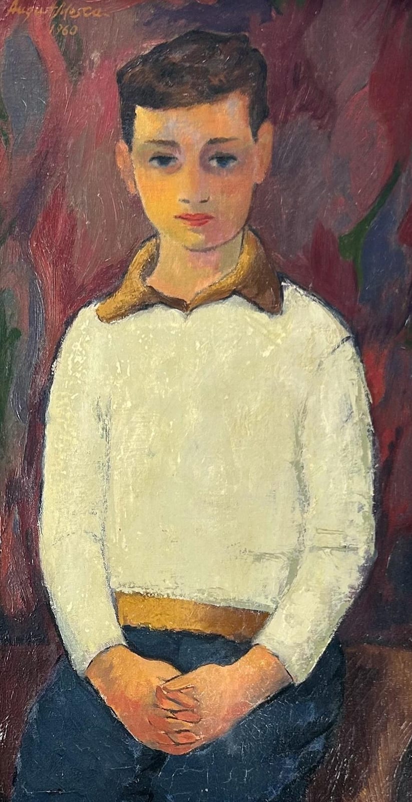 August Mosca comparable auction result: august mosca 1907 2003 portrait of boy 1960 oil on canvas 22 x 12 26 x 16 1 2 framed