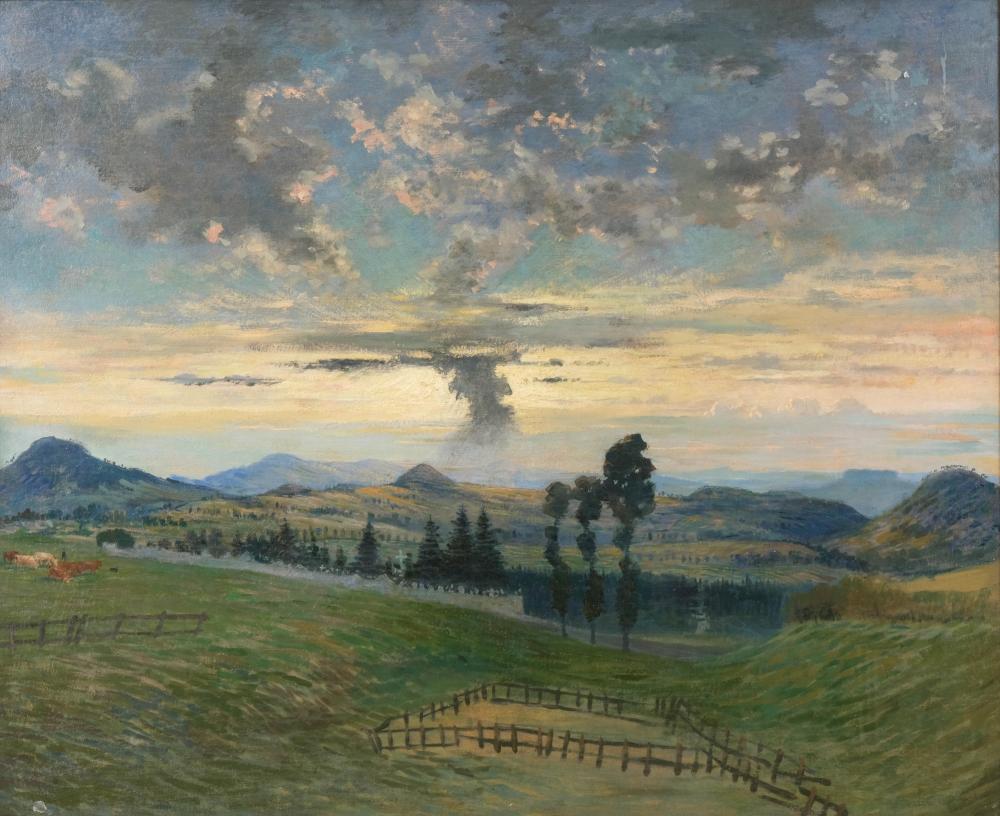 Gustave Poetzsch Oil Painting “The Volcanoes of Haute-Loire,” Studio Stamp, Circa 1900 sold by Collective Hudson, LLC, lot 508 — auction record photograph