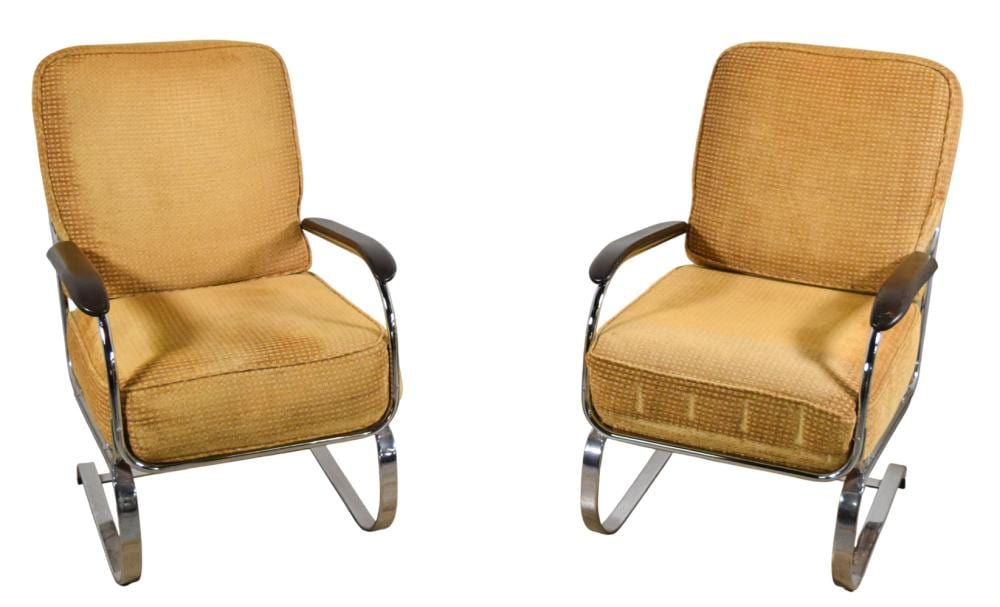 Kem Weber comparable auction result: pair of kem weber for lloyd springer lounge chairs