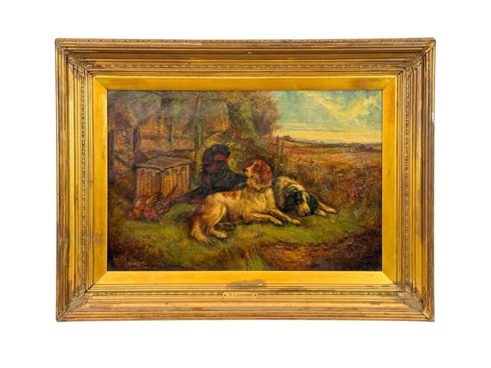 Robert Cleminson comparable auction result: robert cleminson hunting dogs o c