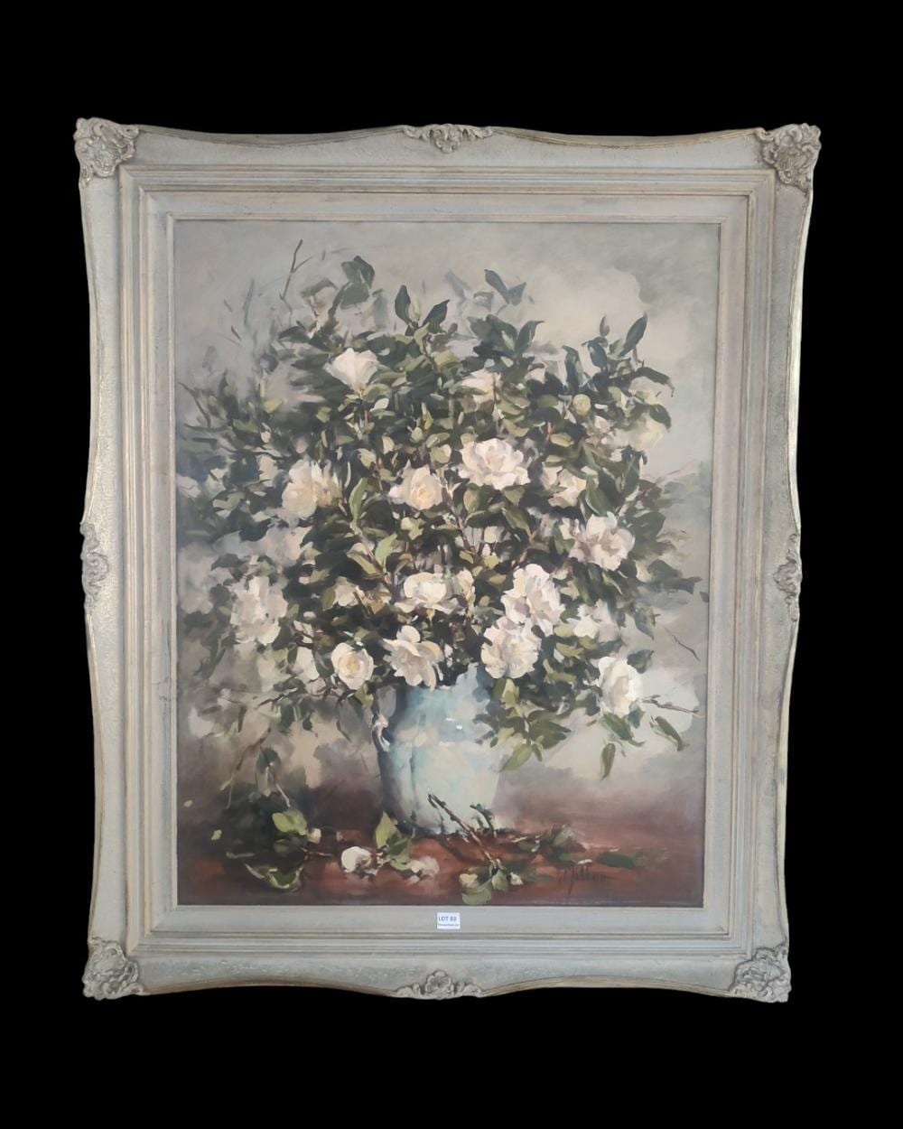 carole milton spring rewards in pale blue vase superb gallery size oil painting on canvas signed lower right 90cm x 60cm · Phillip Caldwell Auctioneers · 2026-02-15 Carole Milton comparable auction result: carole milton spring rewards in pale blue vase superb gallery size oil painting on canvas signed lower right 90cm x 60cm
