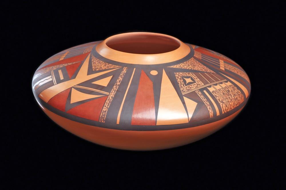 Steve Lucas comparable auction result: hopi polychrome decorated pot by steve lucas