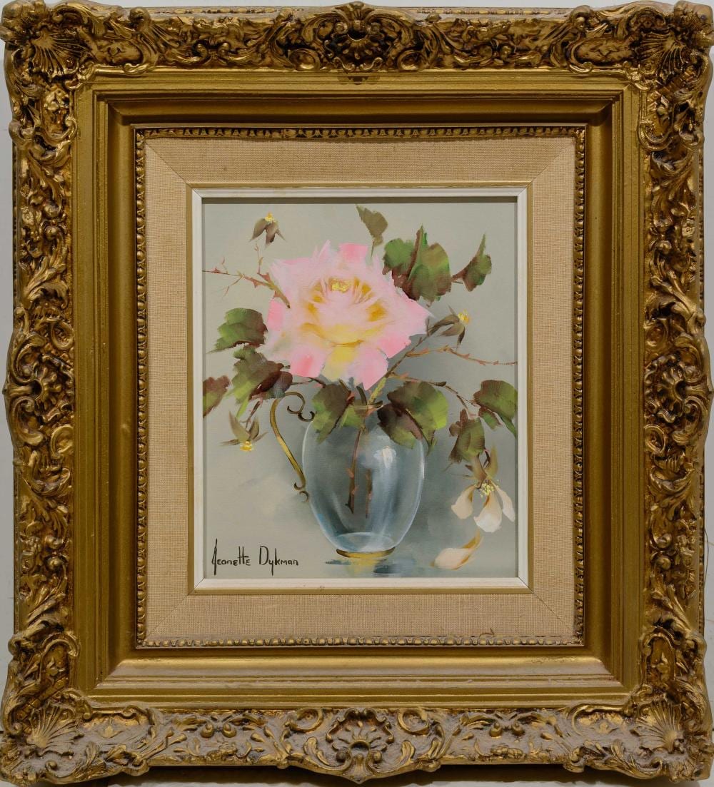 Jeanette Dykman comparable auction result: jeanette dykman sa born 1938 oil still life rose signed 30 x 24