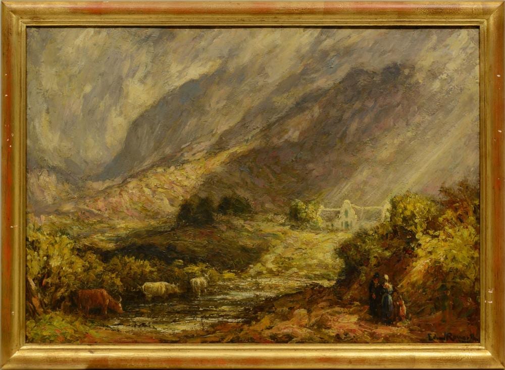 edward roworth sa 1880 1964 oil cape dutch house in a landscape with cattle and figures signed 60 x 86 · 5th Avenue Auctioneers · 2026-02-22 Edward Roworth comparable auction result: edward roworth sa 1880 1964 oil cape dutch house in a landscape with cattle and figures signed 60 x 86