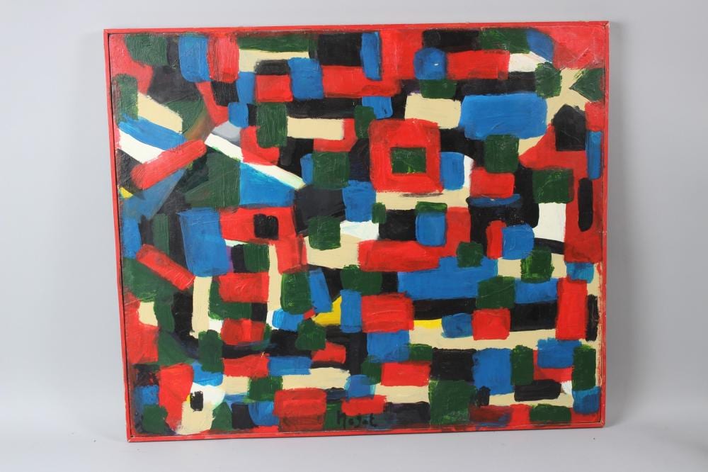 Nejat Devrim comparable auction result: nejat devrim 1923 1995 turkish abstract in many colours oil on canvas signed on the front and on the rev