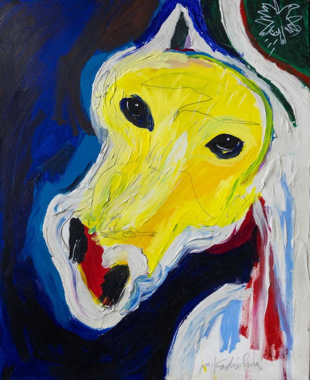 Menashe Kadishman comparable auction result: menashe kadishman 1932 2015 episode with a horse head