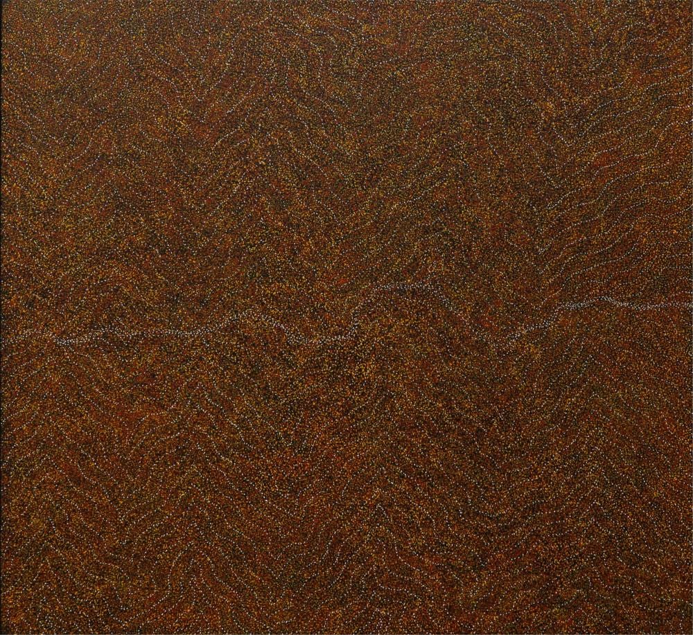 Annie Nelson Napangardi comparable auction result: annie nelson napangardi my country acrylic on canvas 87cm x 96cm