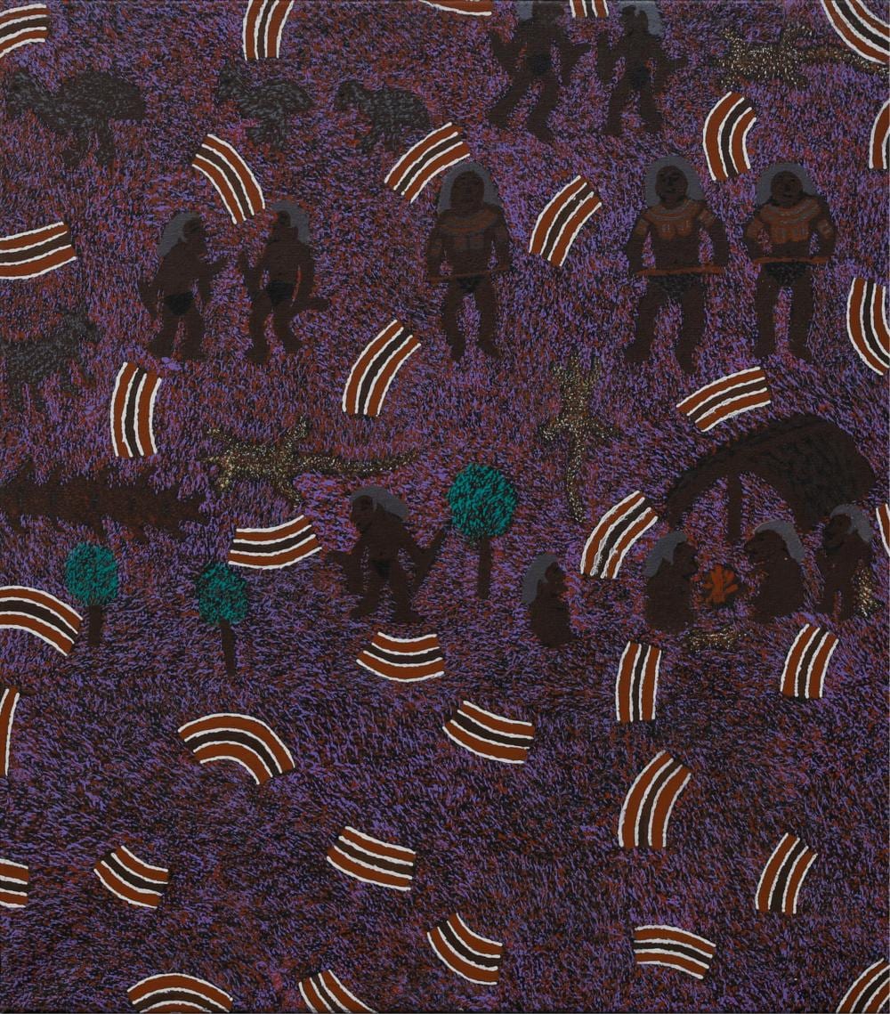 Lindsay Bird Mpetyane comparable auction result: lindsay bird mpetyane men s ceremony acrylic on canvas 60cm x 53cm
