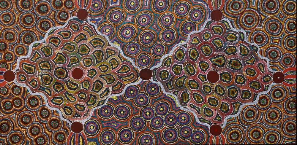 Cindy Wallace Nungurrayi comparable auction result: cindy wallace nungurrayi body paint acrylic on canvas 97cm x 198cm