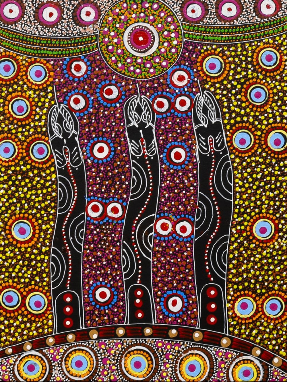 Cindy Wallace Nungurrayi comparable auction result: cindy wallace nungurrayi dreamtime sisters acrylic on canvas 57cm x 43cm