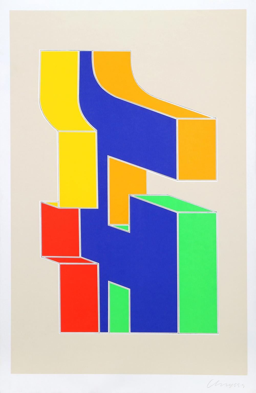 Chryssa comparable auction result: chryssa times square fragment 10 screenprint