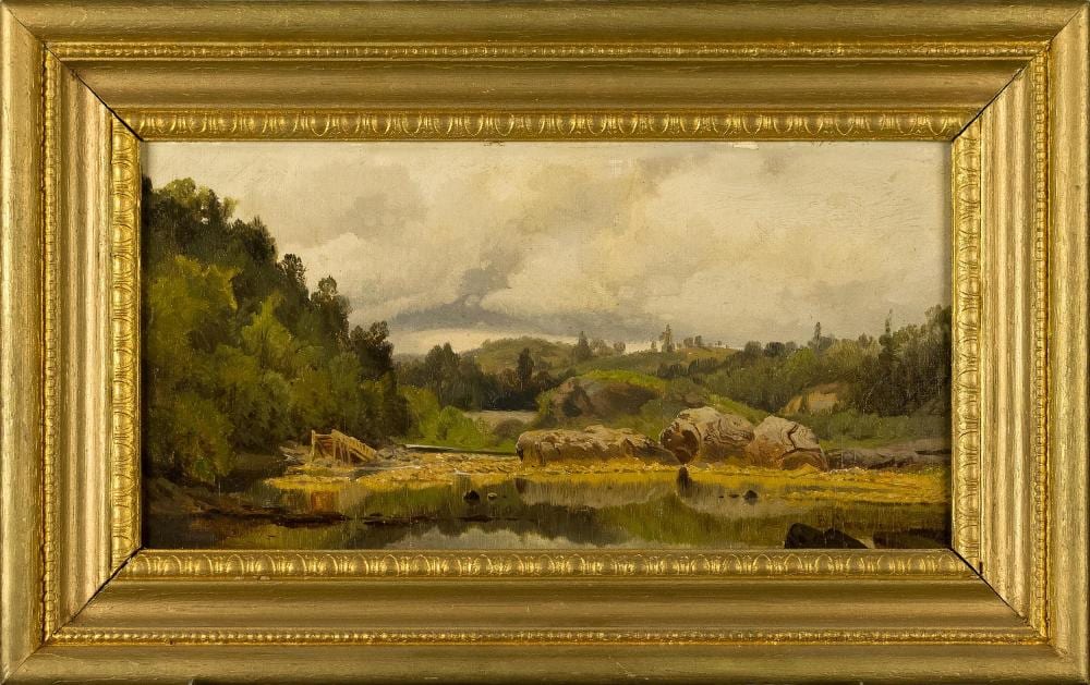 Benjamin Champney comparable auction result: benjamin champney oil river landscape