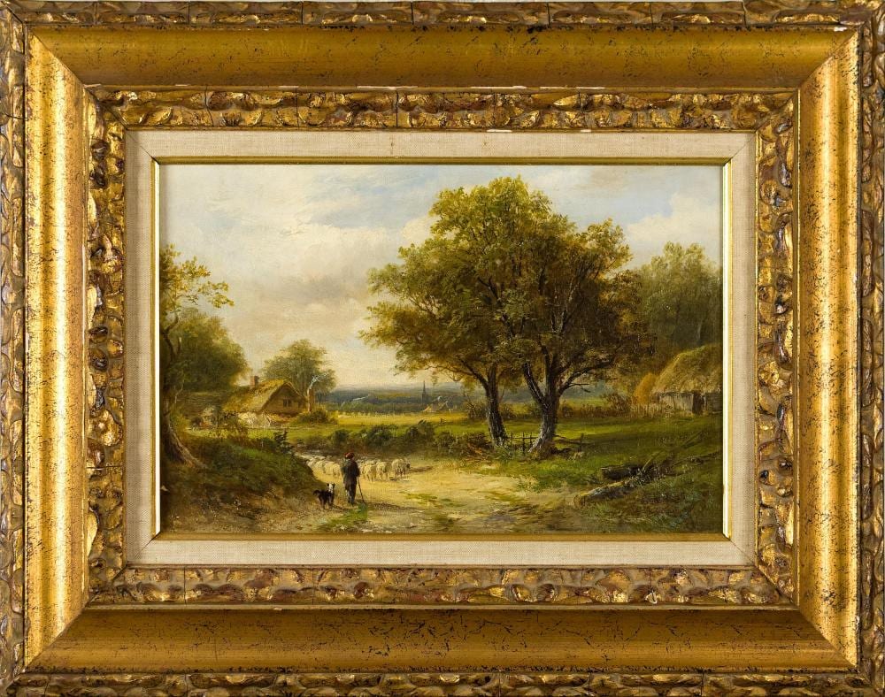 Abraham Hulk comparable auction result: abraham hulk oil shepherd in landscape
