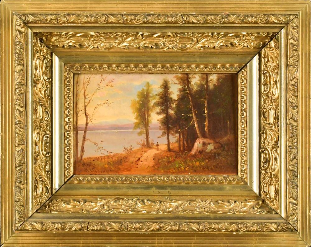 Benjamin Champney comparable auction result: benjamin champney small o b nh lake scene