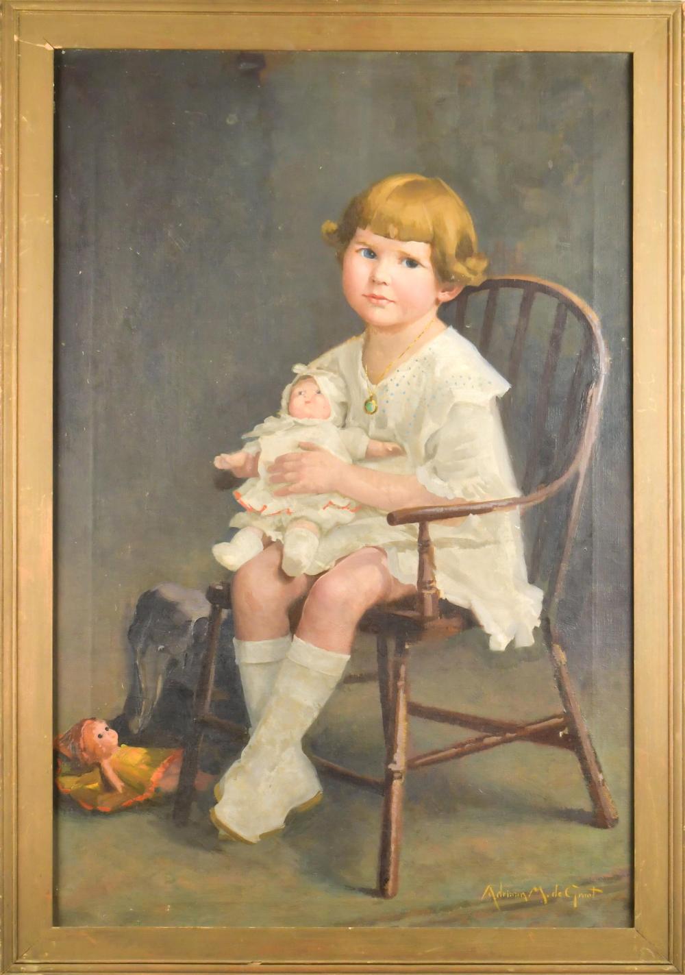 Adriaan Martin De Groot comparable auction result: adriaan martin de groot oil young girl