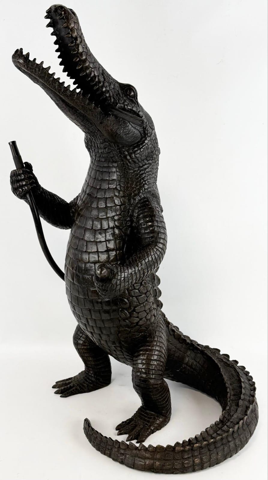 Alligator Smoking Cigar & Holding A Garden Hose Bronze Fountain sold by Kraft Auction Service, lot 2178 — auction record photograph