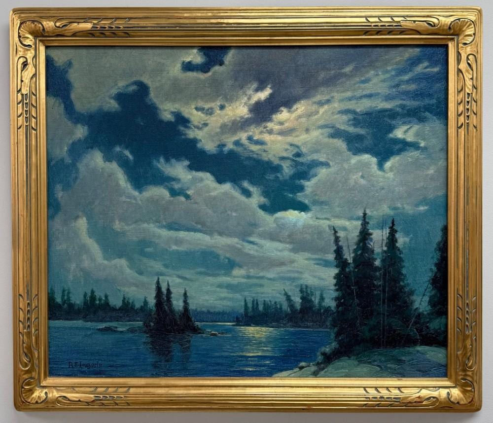 Rudolph F. Ingerle comparable auction result: rudolph f ingerle moonlight on sioux le kout oil painting on canvas