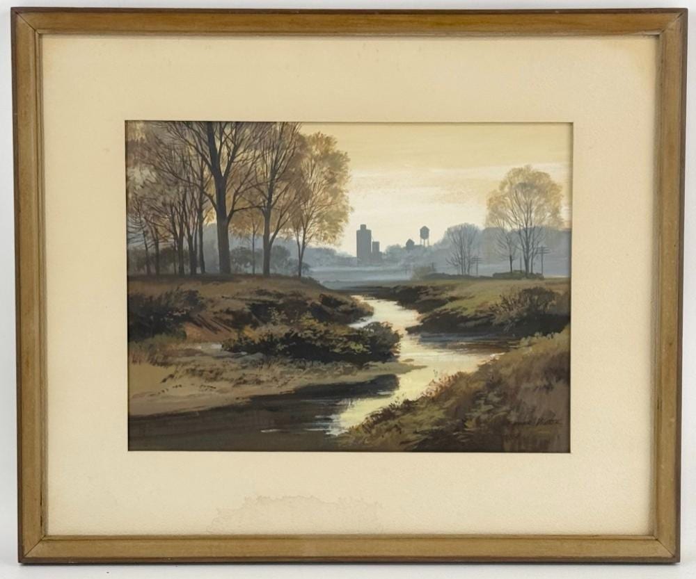 Frank Vietor comparable auction result: frank vietor evening fog acrylic on board painting