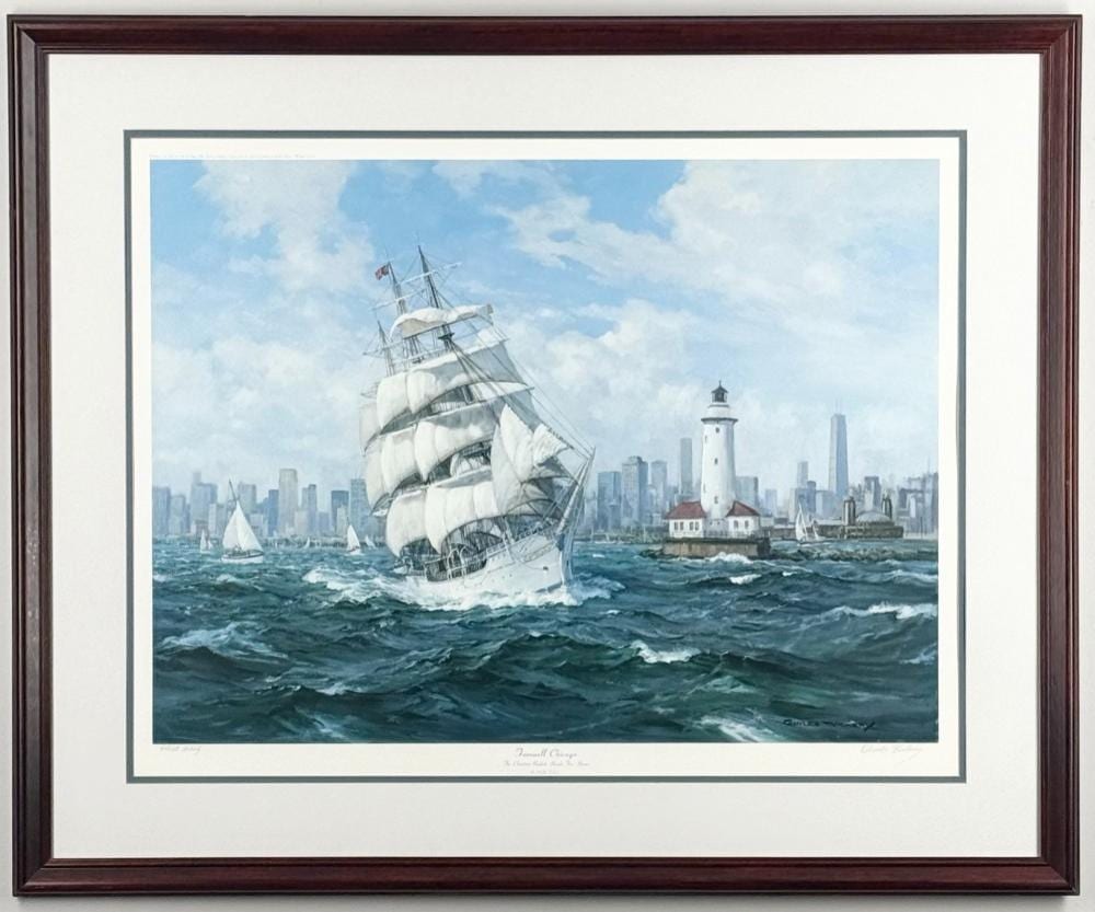 Charles Vickery comparable auction result: charles vickery farewell chicago signed artist proof framed print