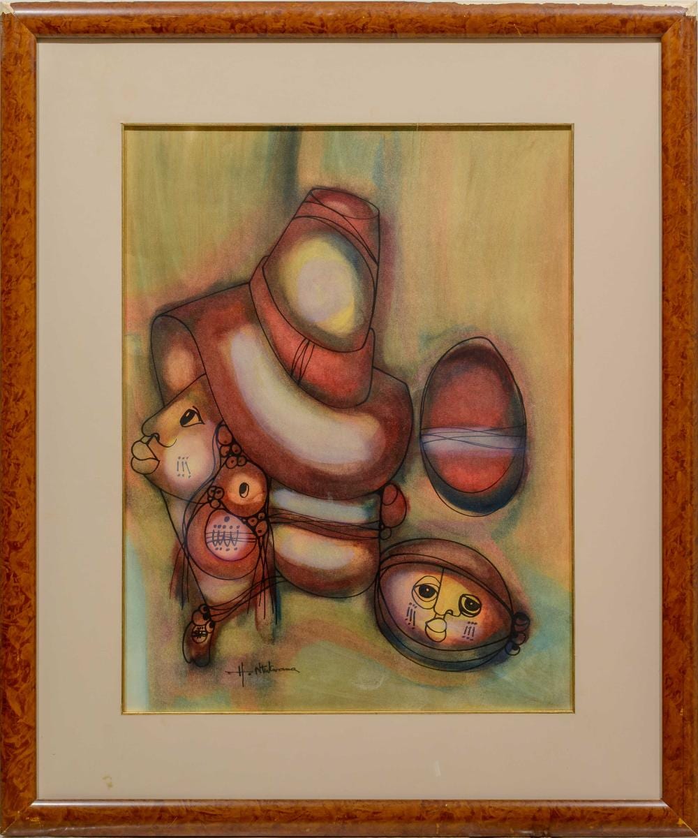 Hargreaves Ntukwana comparable auction result: hargreaves ntukwana sa 1938 1998 mixed media figures signed 64 x 48