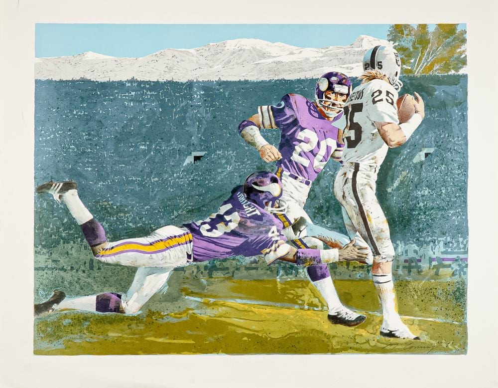 Mervin Allen Corning comparable auction result: merv corning lithograph on paper nfl super bowl xi signed