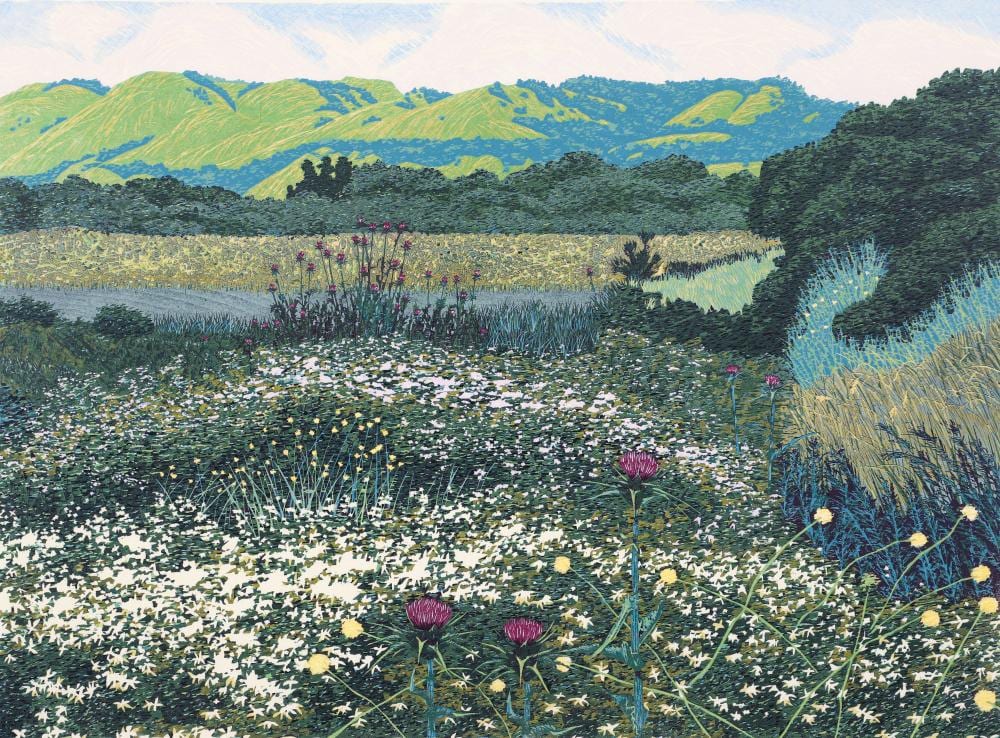 gordon mortensen 1982 color woodcut california wild flowers · Concept Art Gallery · 2026-03-04 Gordon Mortensen comparable auction result: gordon mortensen 1982 color woodcut california wild flowers