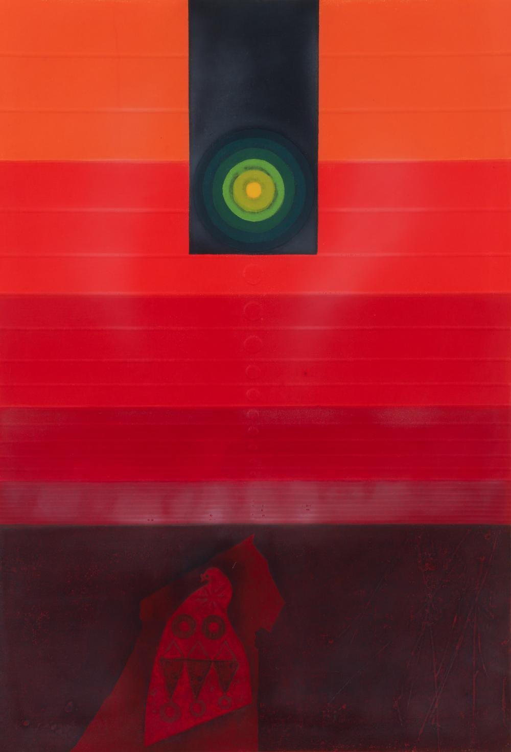 kunihiro amano 1968 color woodcut fossil a flower and a bird · Concept Art Gallery · 2026-03-04 Kunihiro Amano comparable auction result: kunihiro amano 1968 color woodcut fossil a flower and a bird