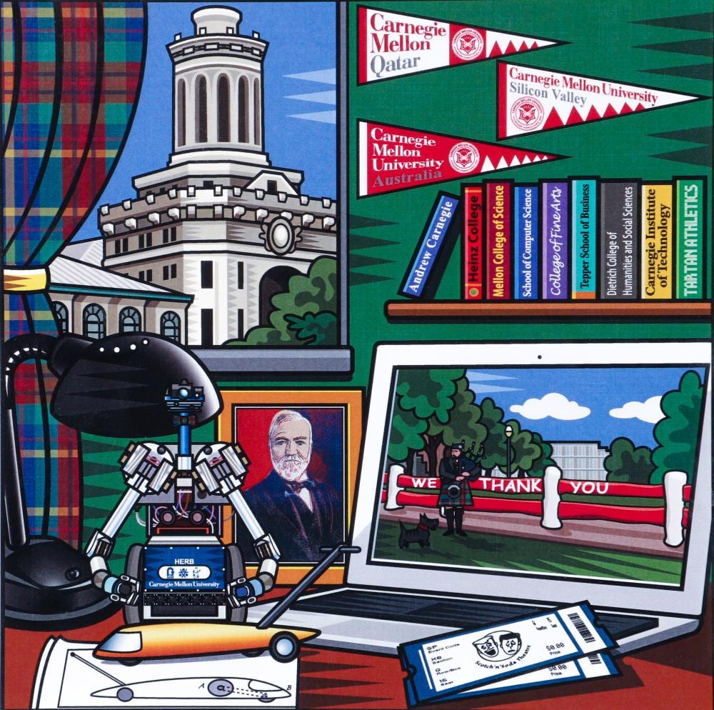 Burton Morris comparable auction result: burton morris signed print cmu window to the world