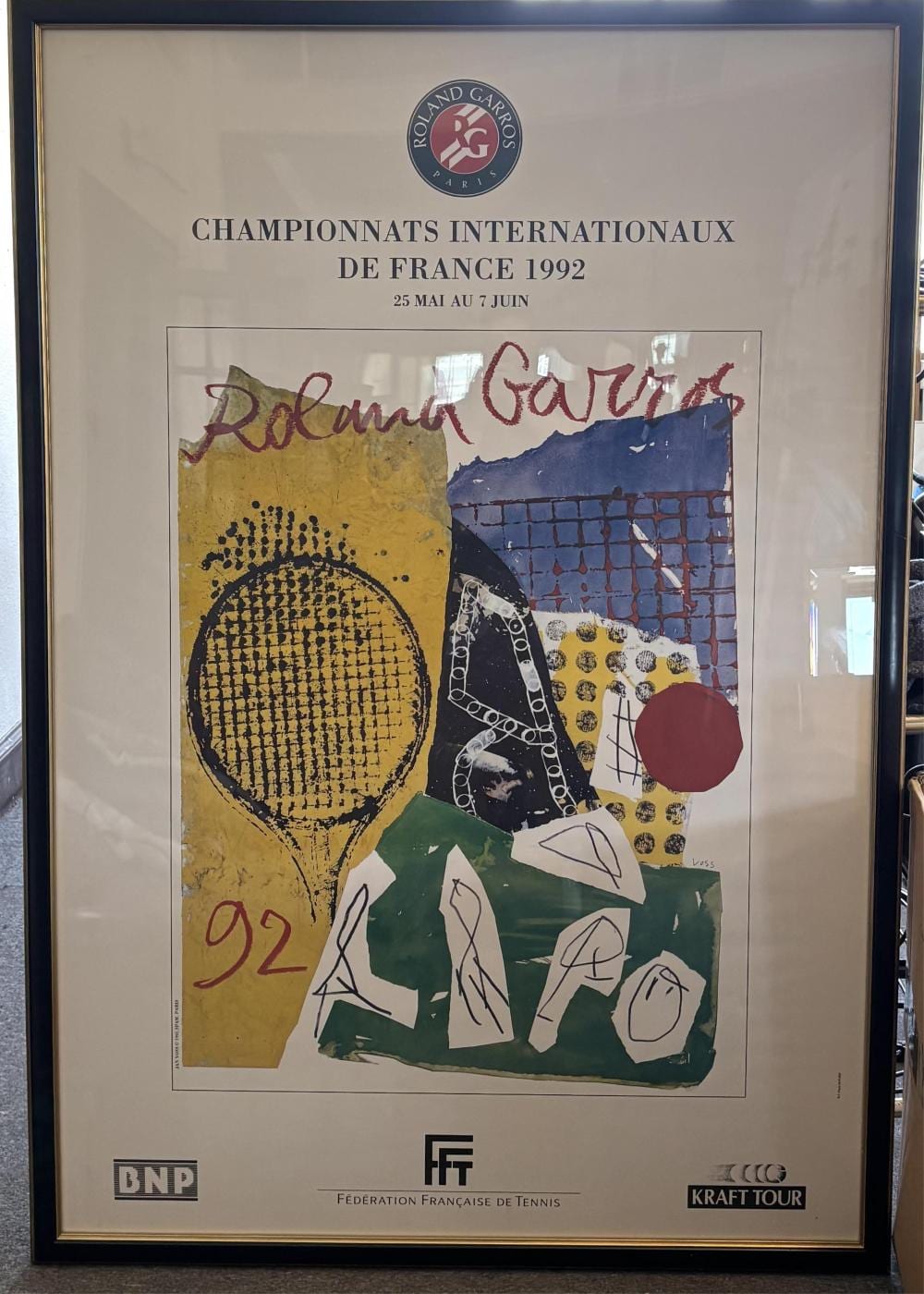 Jan Voss comparable auction result: jan voss 1936 roland garros french open 1992 offset color lithograph