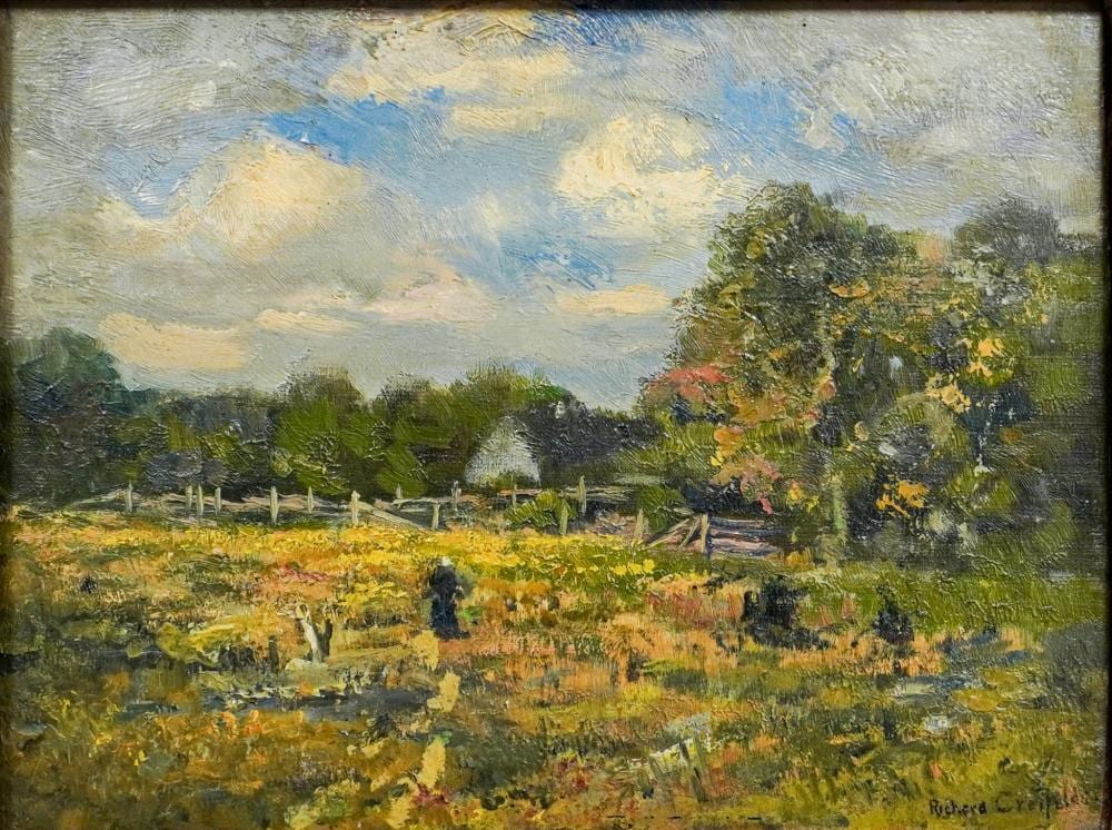 Richard Creifelds comparable auction result: richard creifelds american 1853 1939 pastoral landscape oil on canvas signed l r frame 15 x 18 in 38 1 x 45 7 cm