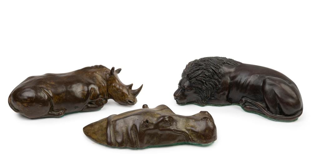 Donald Greig comparable auction result: donald greig south african born 1959 three small animalier bronze sculptures
