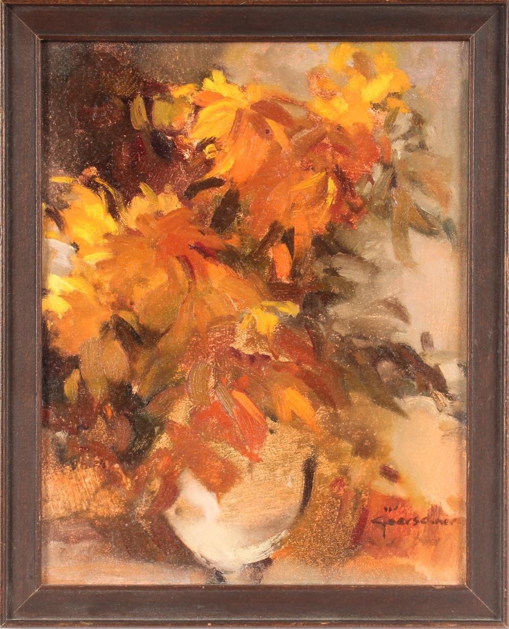Ted Goerschner comparable auction result: ted goerschner american 1933 2013 studio flowers oil on board